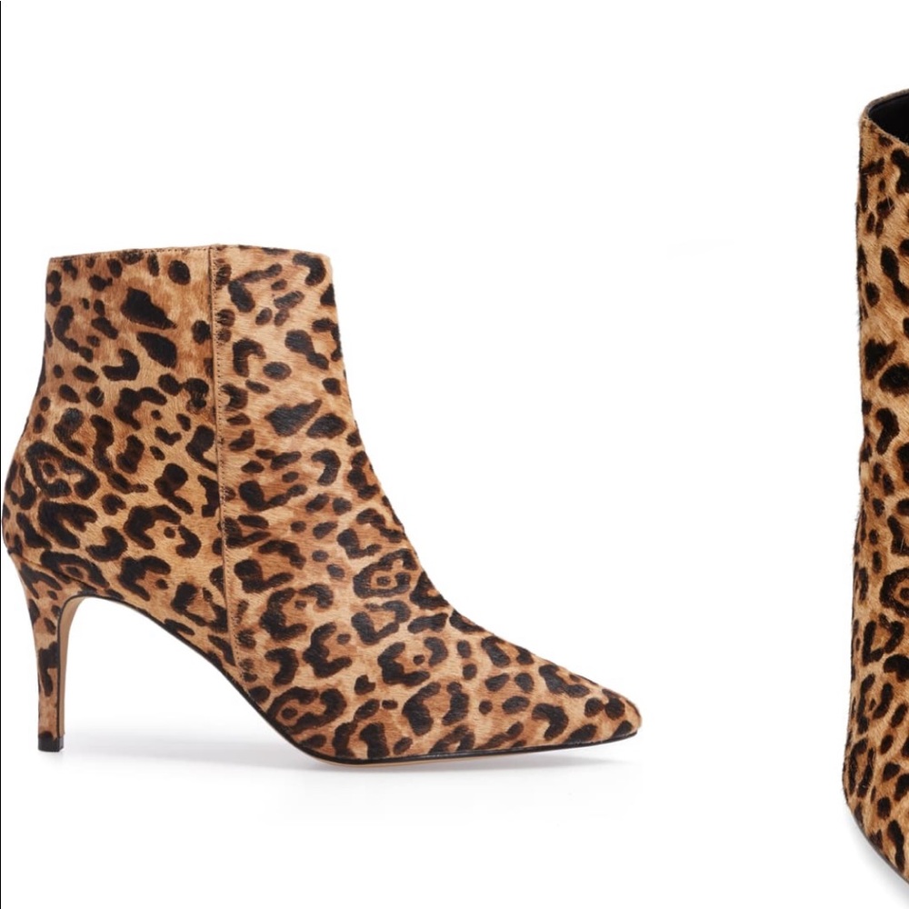 Leopard Print Pony Hair Halogen Anita Bootie 6.5 - image 3